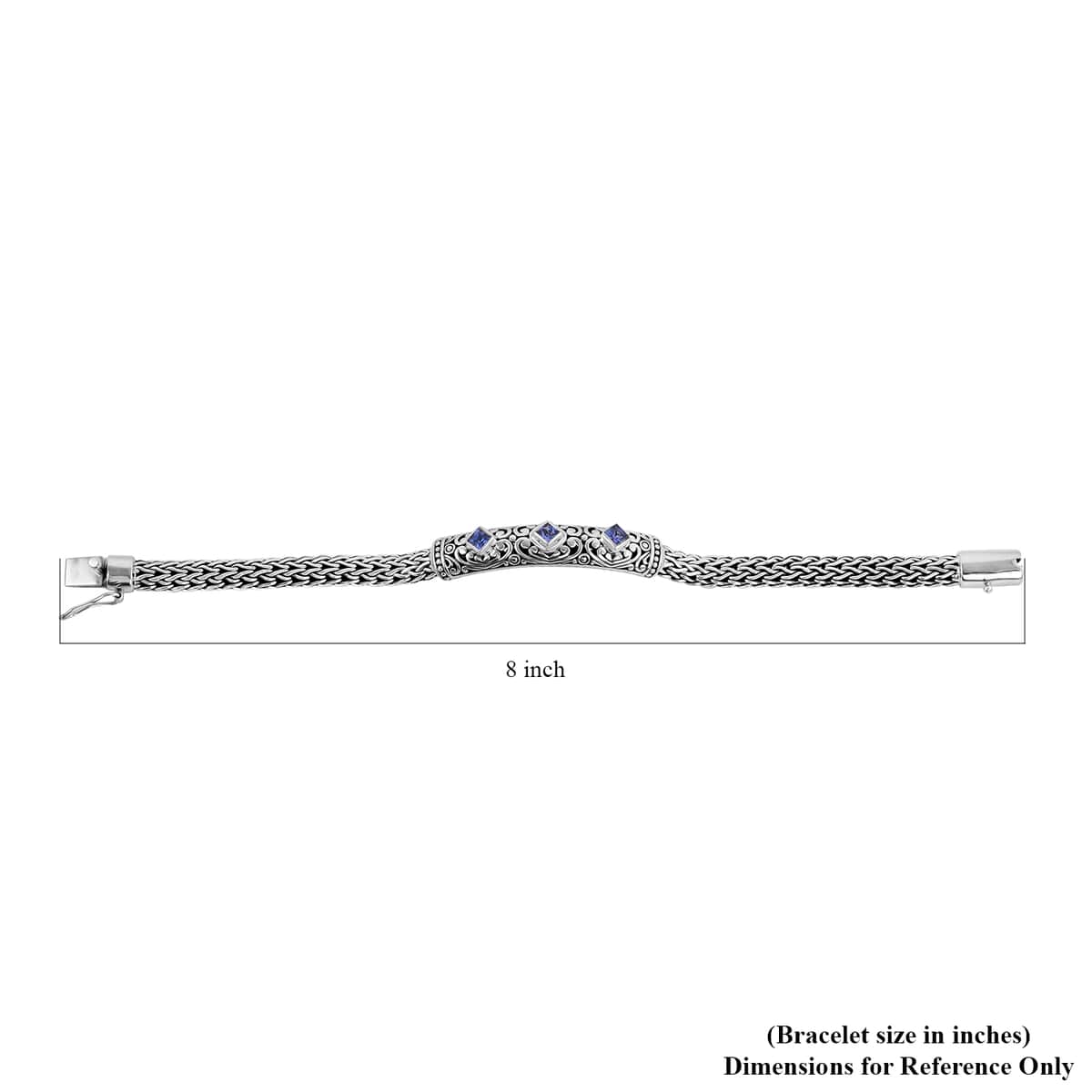 Bali Legacy Tanzanite Bracelet in Sterling Silver (7.50 In) 35.75 Grams 1.25 ctw image number 4