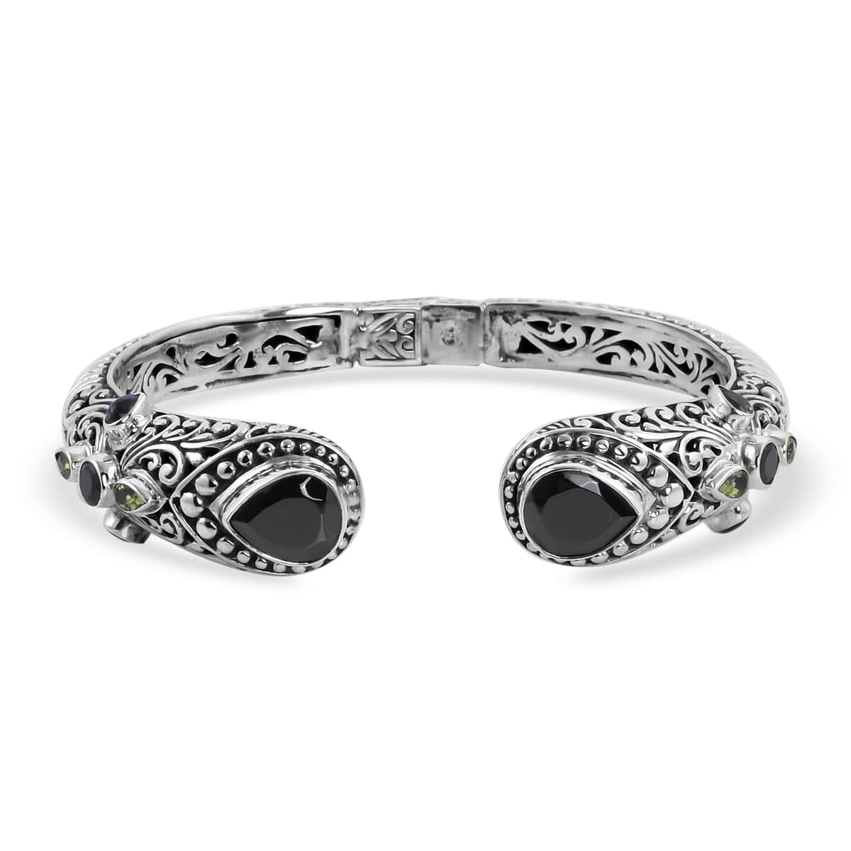 Bali Legacy Shungite and Multi Gemstones Cuff Bracelet in Sterling Silver 7.30 ctw image number 3