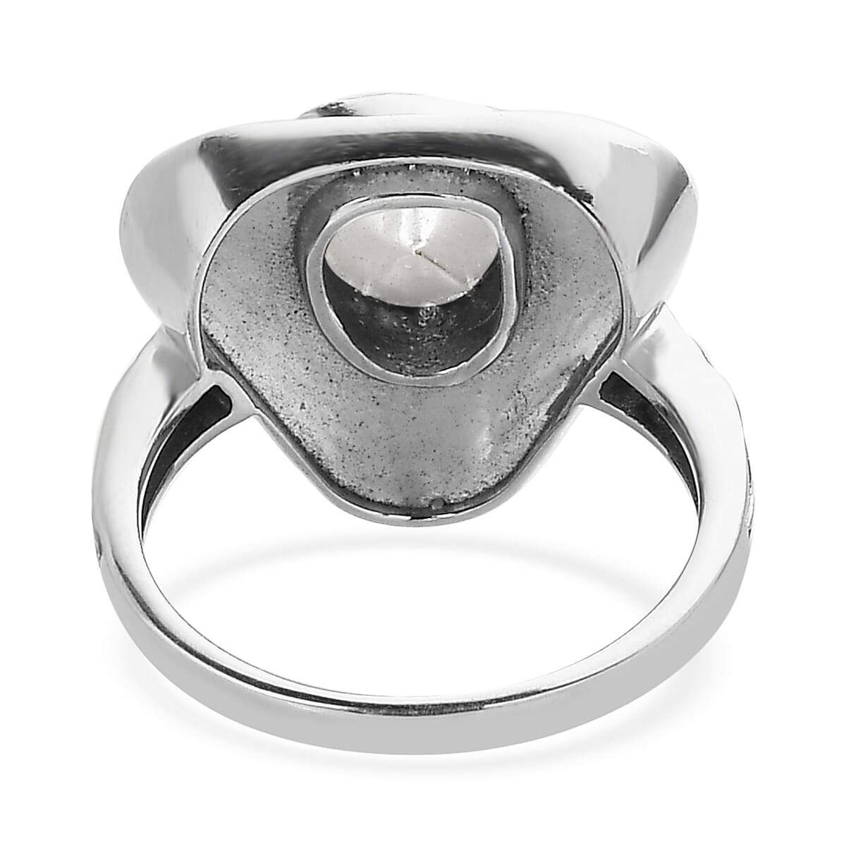 Polki Diamond Solitaire Ring in Platinum Over Sterling Silver (Size 10.0) 0.33 ctw