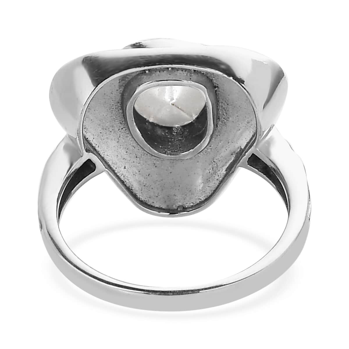 Polki Diamond Solitaire Ring in Platinum Over Sterling Silver (Size 9.0) 0.33 ctw image number 4
