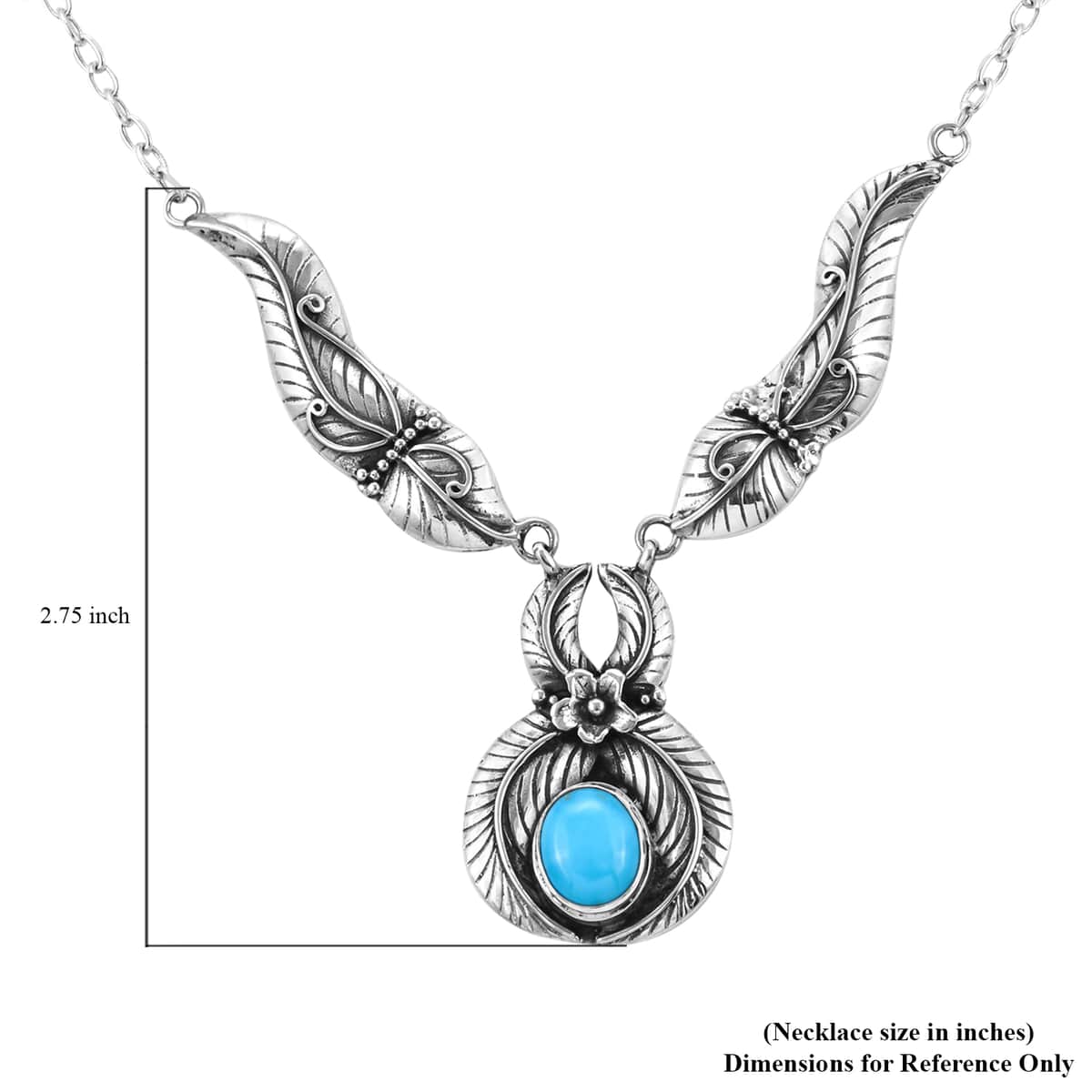 Bali Legacy Sleeping Beauty Turquoise Necklace 22 Inches in Sterling Silver 21.70 Grams 3.10 ctw image number 6