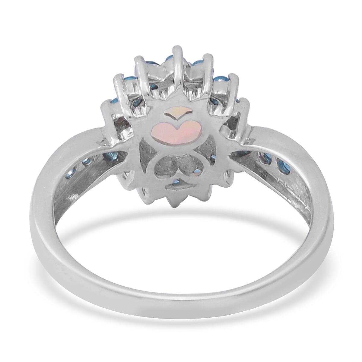 Ethiopian Welo Opal and Malgache Neon Apatite Ring in Platinum Over Sterling Silver (Size 8.0) 1.40 ctw image number 3