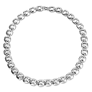 Simulated Red Sapphire Tennis Necklace 20 Inches in Goldtone