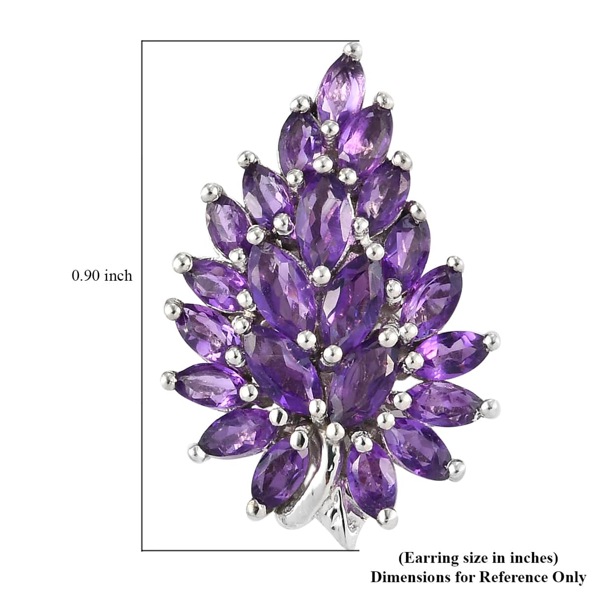 Amethyst Floral Earrings in Platinum Over Sterling Silver 4.50 ctw image number 4