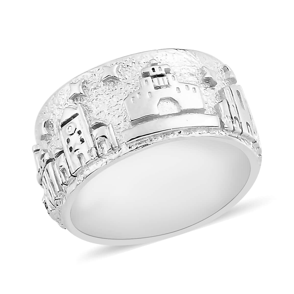 KARIS Natural Champagne Diamond Accent Band Ring in Platinum Bond (Size 9.0) image number 0