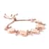 Pink Color Resin, Pink Austrian Crystal and Simulated Pearl Bolo Bracelet in Rosetone image number 2
