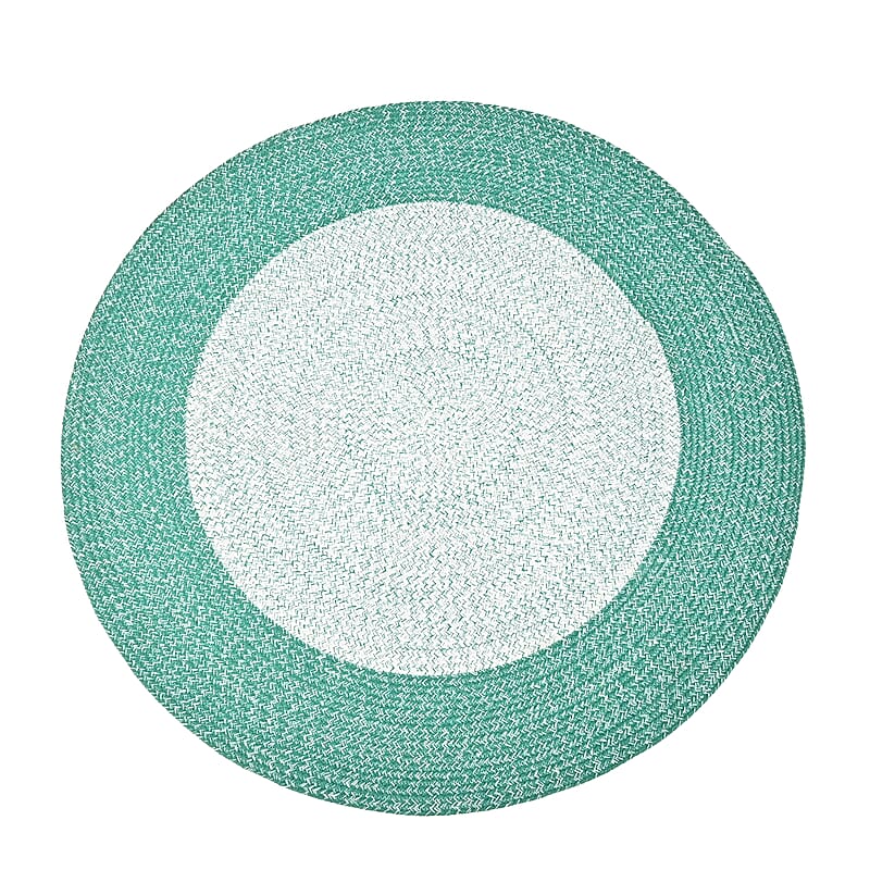 Green Circular Wool and Cotton Rug, Bedroom Rug, Living Room Rug, Indoor Outdoor Carpet, Carpets for Living Room Bedroom
