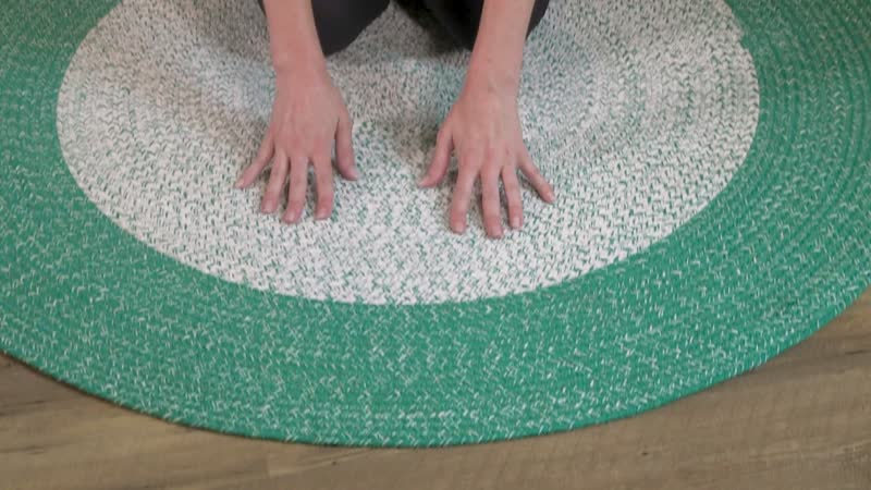 Green Circular Wool and Cotton Rug, Bedroom Rug, Living Room Rug, Indoor Outdoor Carpet, Carpets for Living Room Bedroom