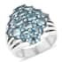 London Blue Topaz Multi Split Shank Ring in Platinum Over Sterling Silver (Size 7.0) 4.75 ctw image number 0