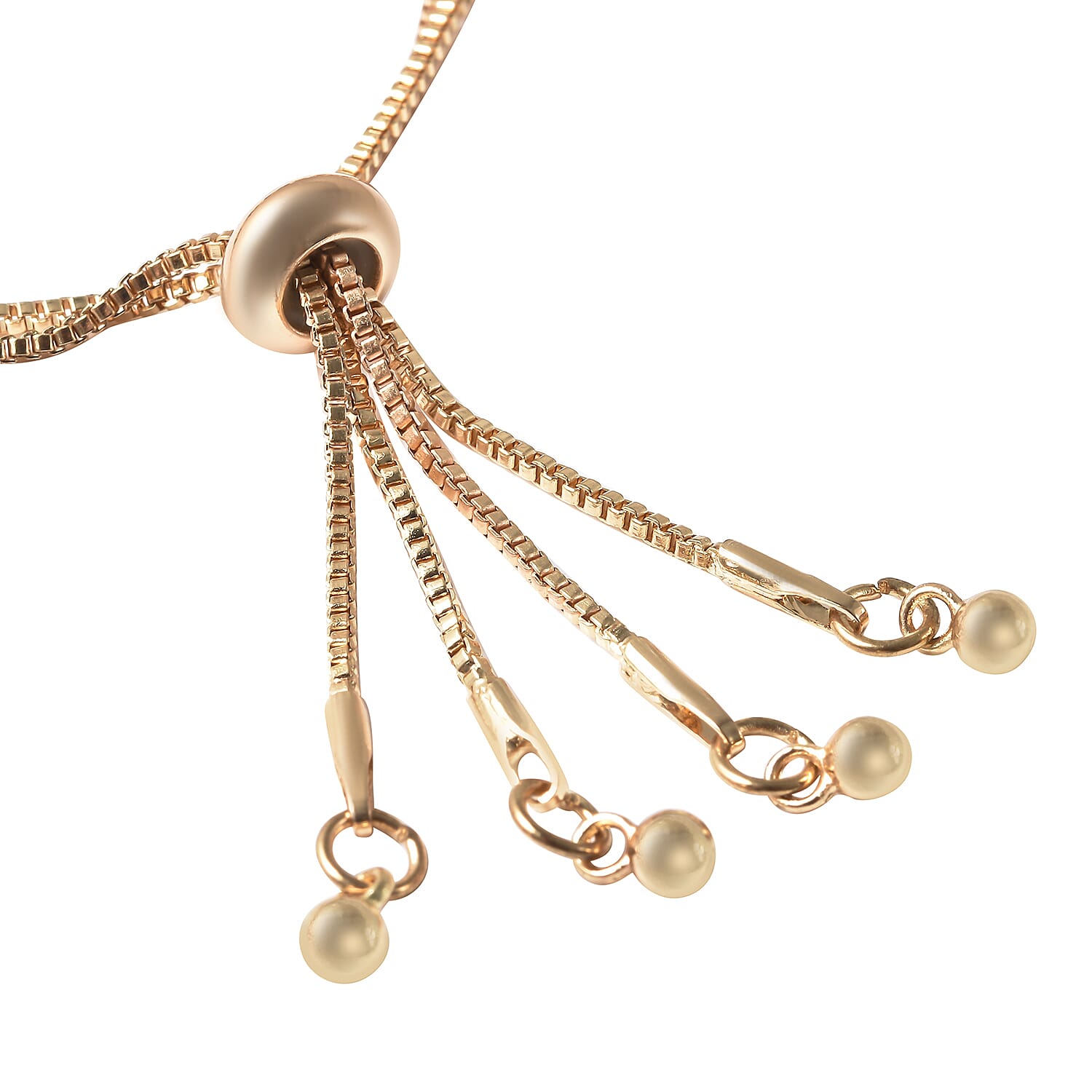 Champagne Resin and Champagne Austrian Crystal and Simulated Pearl Bolo Bracelet in Goldtone