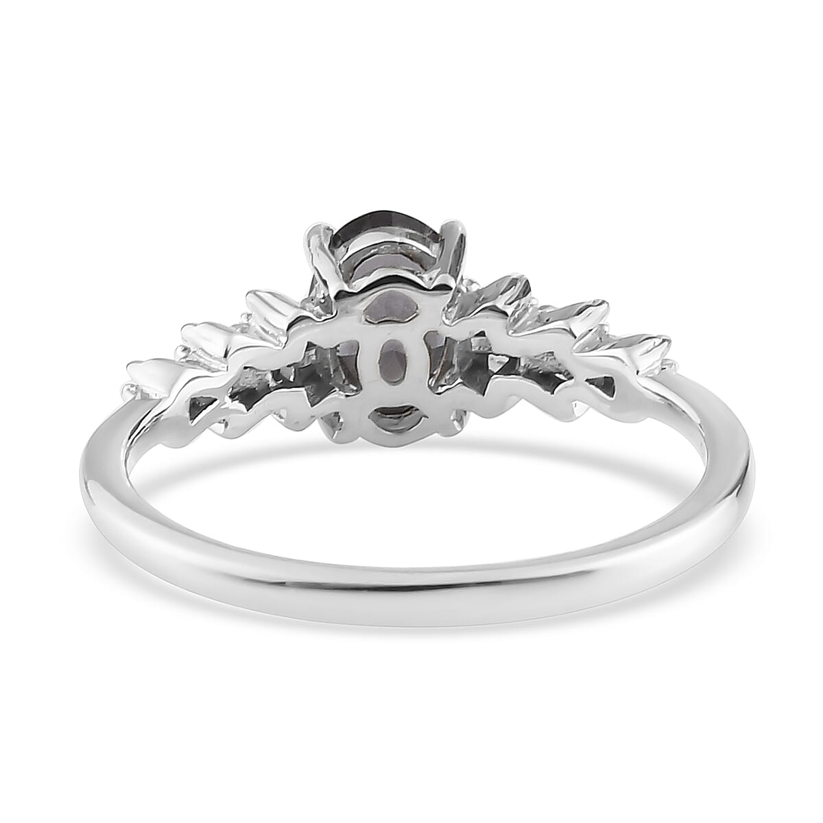 Gray Spinel and Diamond Ring in Platinum Over Sterling Silver (Size 7.0) 1.10 ctw image number 4