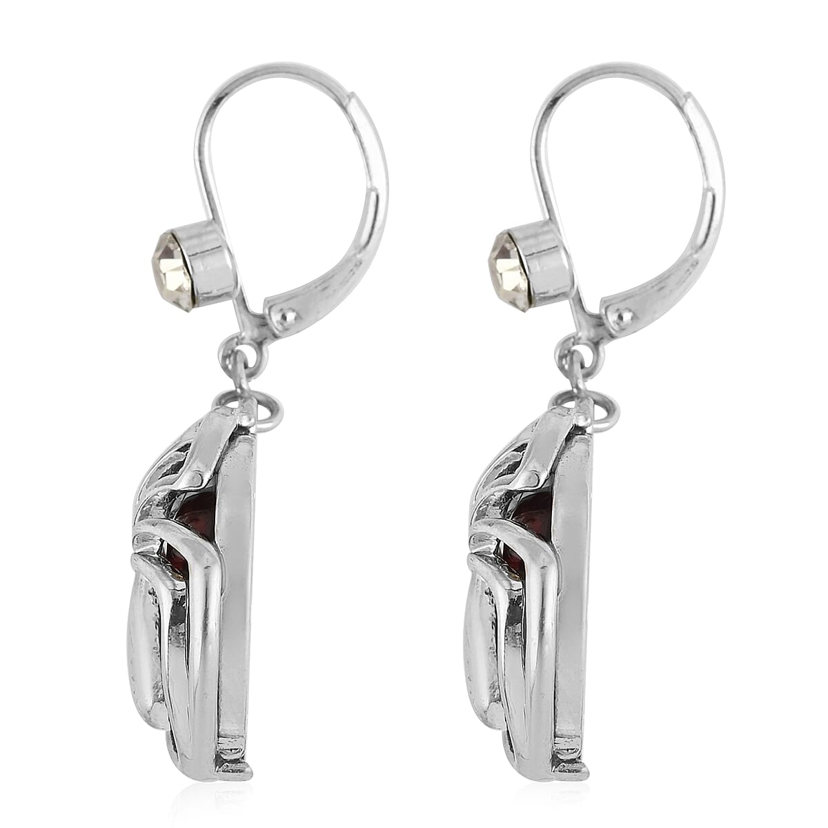 MARVEL Simulated Ruby Spider-Man Red Crystal Spider Earrings in Silvertone
