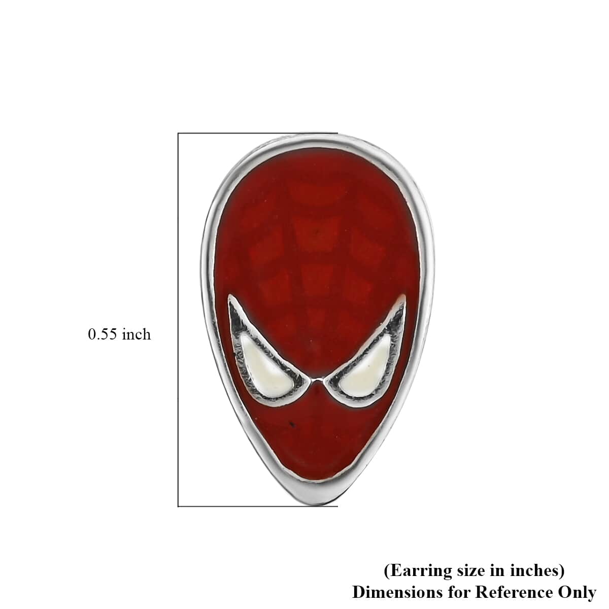 Marvel Spider-Man Red Enamel Face Stud Earrings in Silvertone image number 4