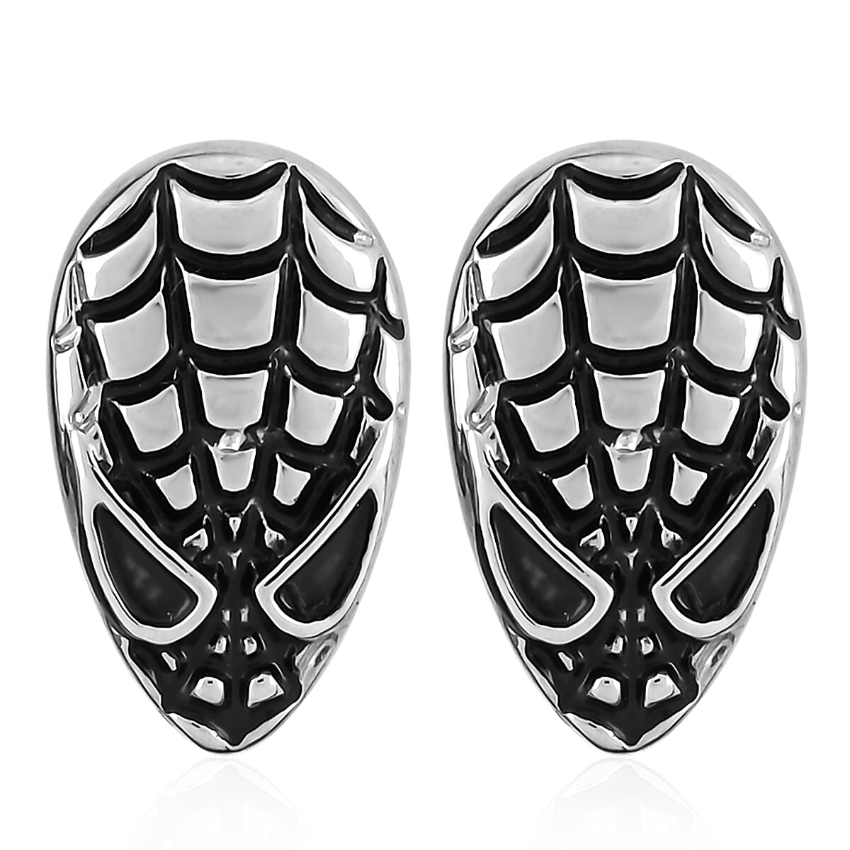 Marvel Spider-Man Head Stud Earrings in Silvertone