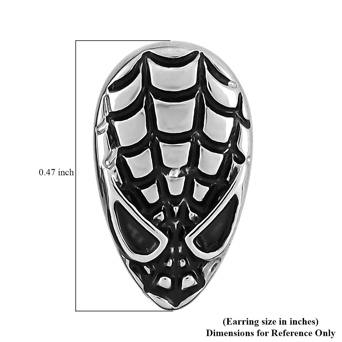 Marvel Spider-Man Head Stud Earrings in Silvertone