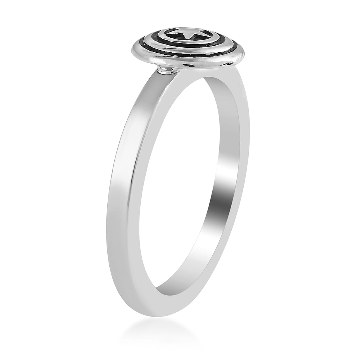 MARVEL Captain America Shield Ring in Silvertone (Size 7.0) image number 3