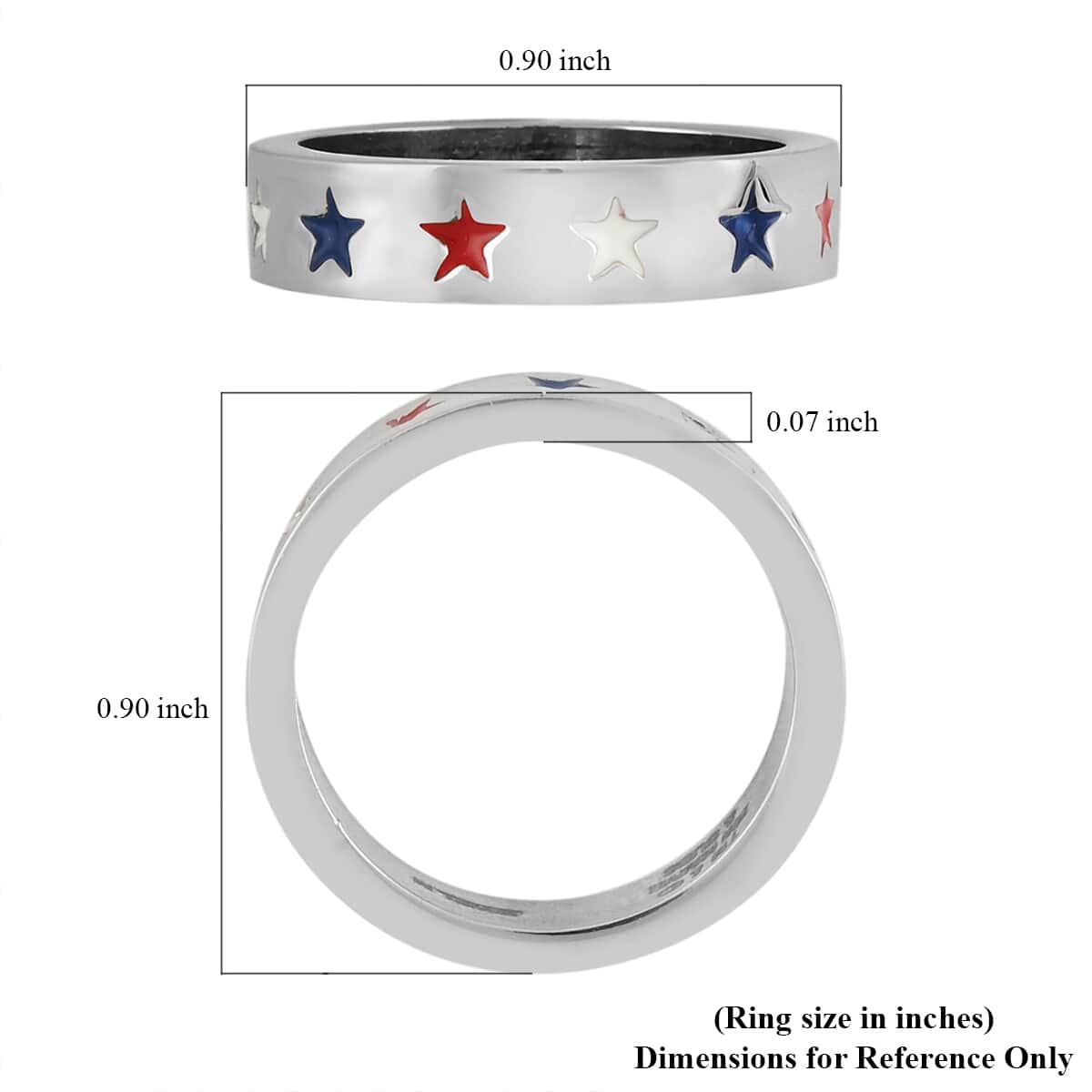 MARVEL Captain America Multi-Color Star Ring in Silvertone (Size 7.0) image number 4