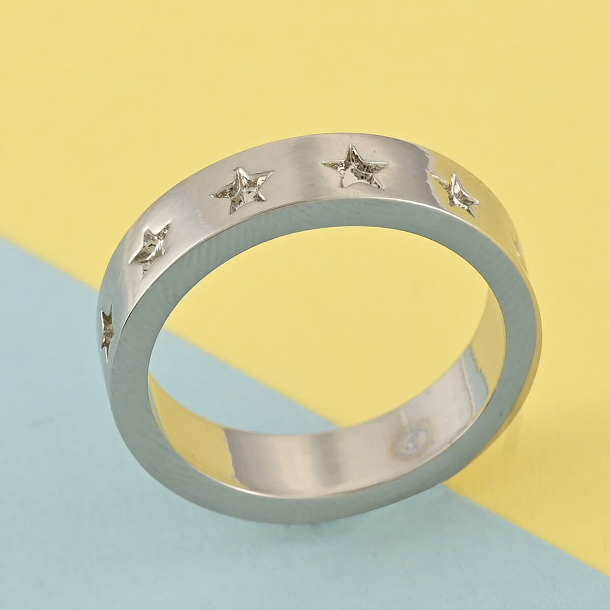 MARVEL Captain America Star Ring in Silvertone (Size 7.0) image number 1