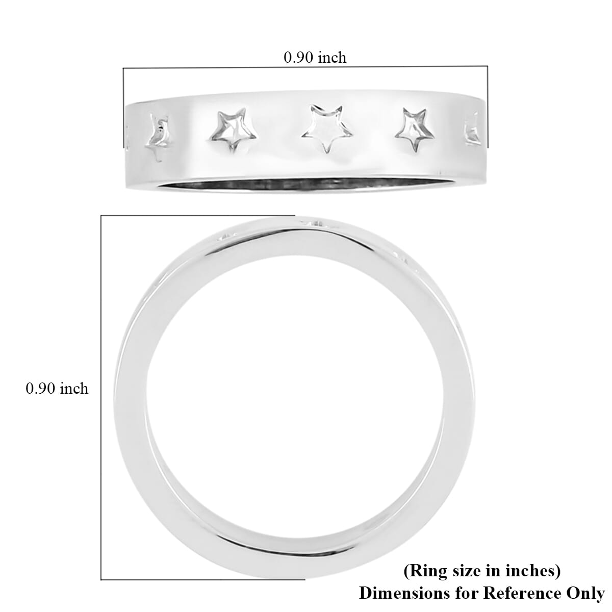MARVEL Captain America Star Ring in Silvertone (Size 7.0) image number 4