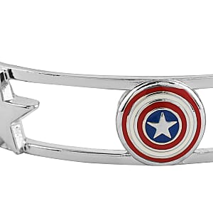 Captain America Bangle Bracelet in Silvertone (7.50 In)