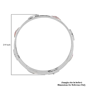 Captain America Bangle Bracelet in Silvertone (7.50 In)