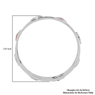 Captain America Bangle Bracelet in Silvertone (7.50 In)