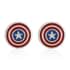 MARVEL Enameled Captain America Stud Earrings in Silvertone image number 0