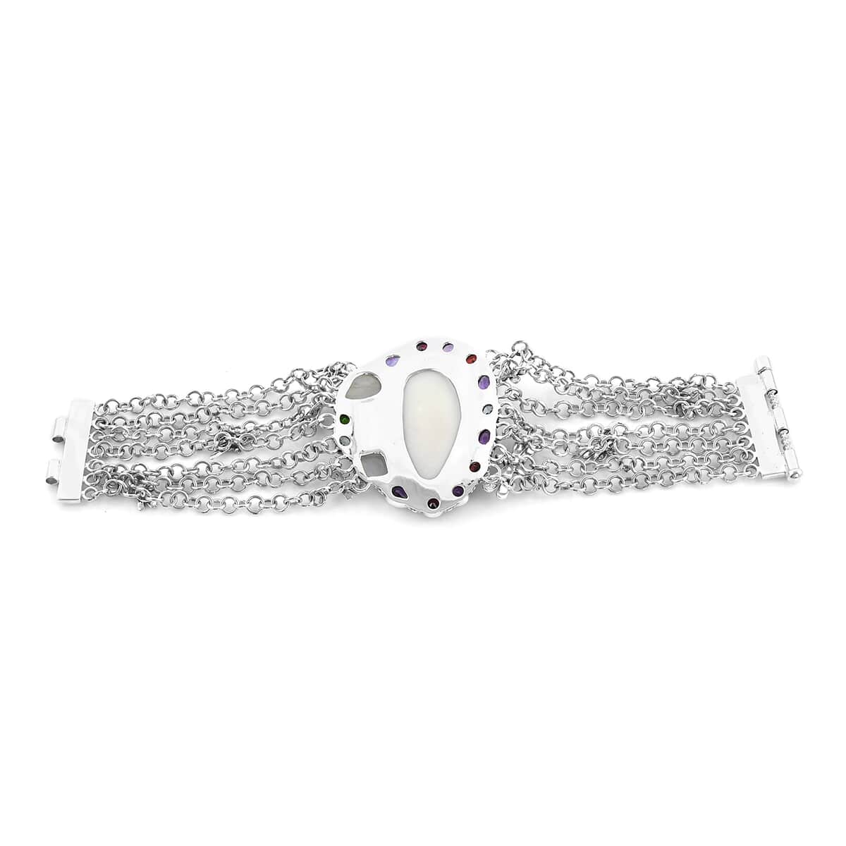 BALI LEGACY Mother Of Pearl and Multi Gemstone Bracelet in Sterling Silver (7.25 In) 58 Grams 18.80 ctw image number 2