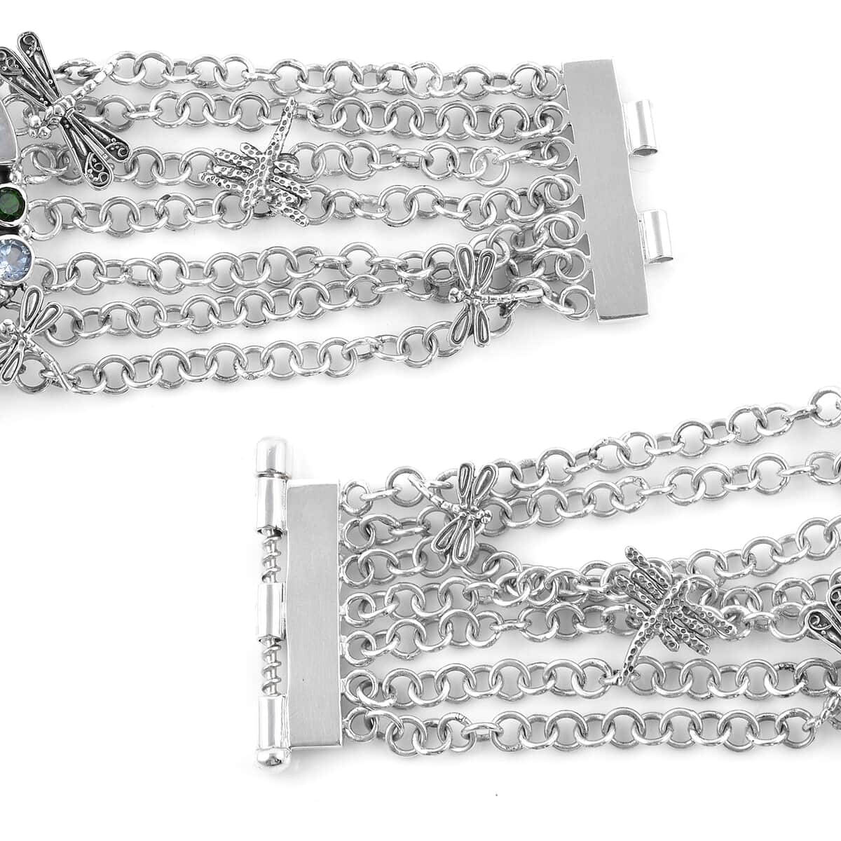 BALI LEGACY Mother Of Pearl and Multi Gemstone Bracelet in Sterling Silver (7.25 In) 58 Grams 18.80 ctw image number 3