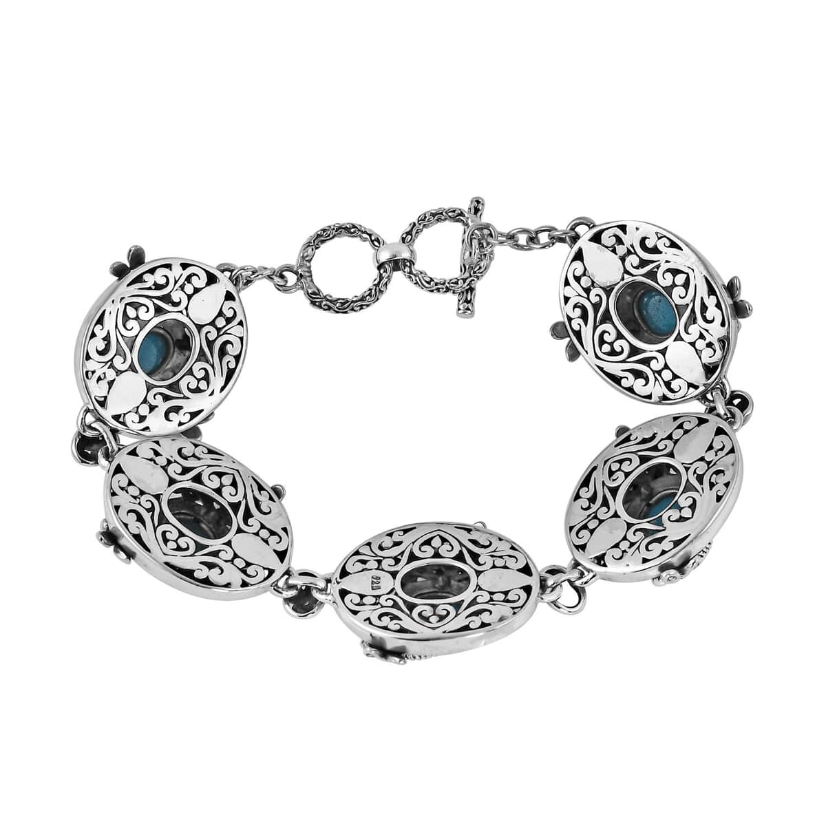 BALI LEGACY Natural Arizona Sleeping Beauty Turquoise Bracelet in Sterling Silver (7.00 In) (32.75 g) 5.00 ctw image number 3