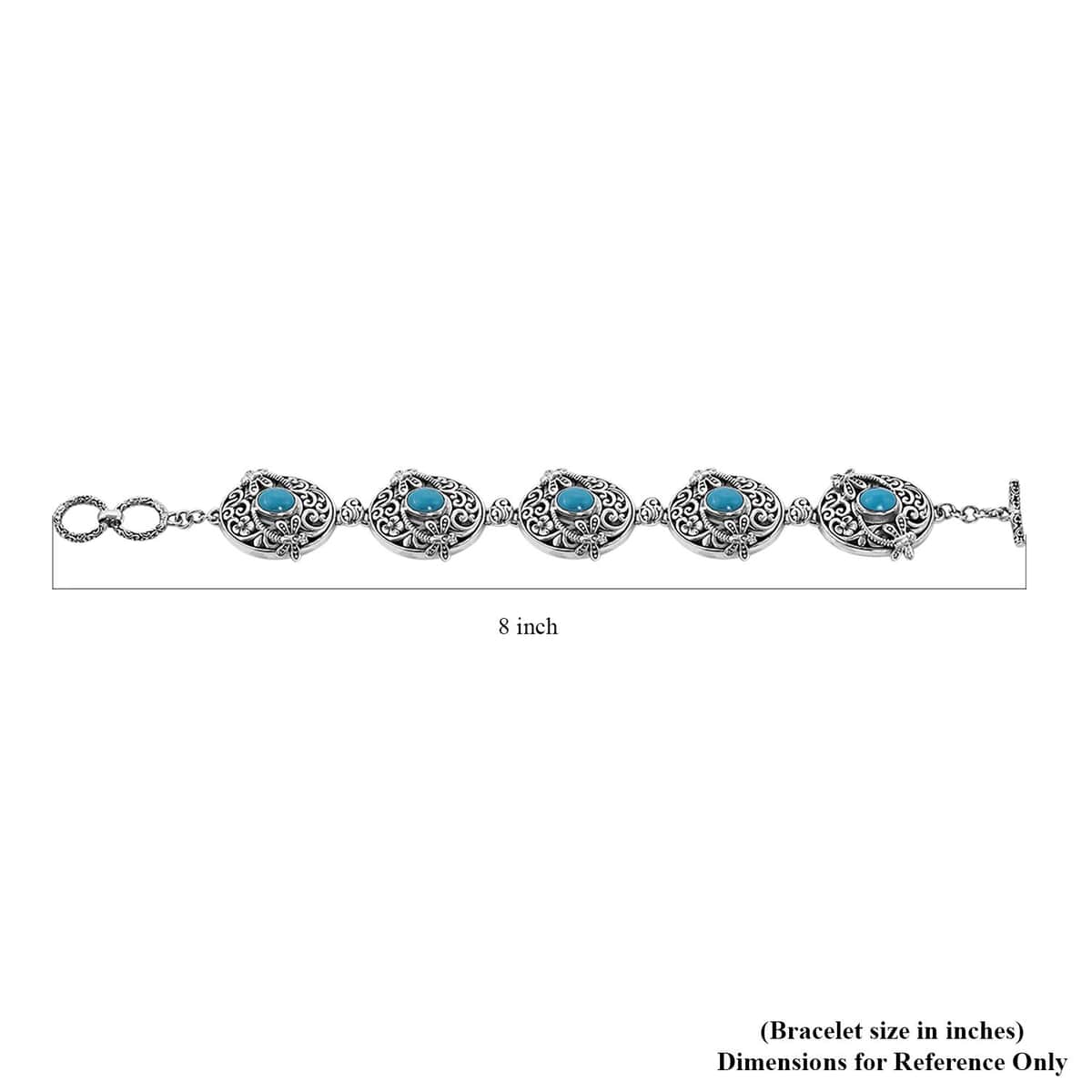 BALI LEGACY Natural Arizona Sleeping Beauty Turquoise Bracelet in Sterling Silver (7.00 In) (32.75 g) 5.00 ctw image number 5