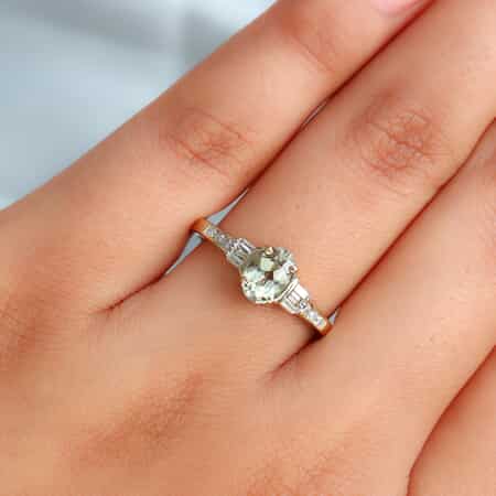 Luxoro 10K Yellow Gold Premium Turkizite and Diamond Ring (Size 8.0) 1.00 ctw image number 2