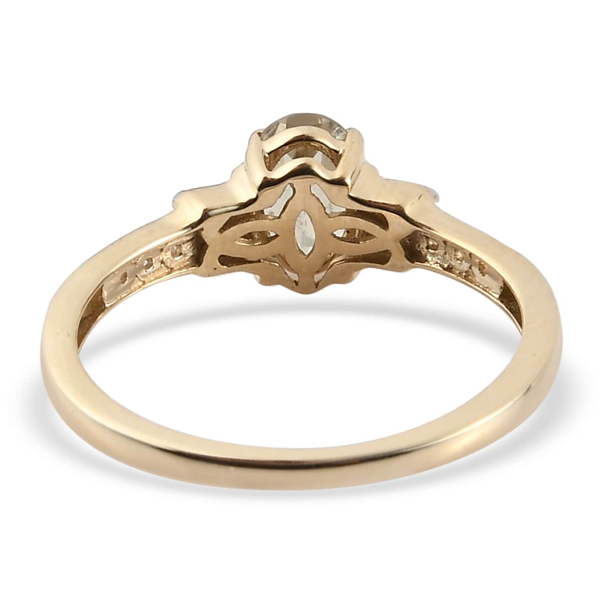 Luxoro 10K Yellow Gold Premium Turkizite and Diamond Ring (Size 8.0) 1.00 ctw image number 4