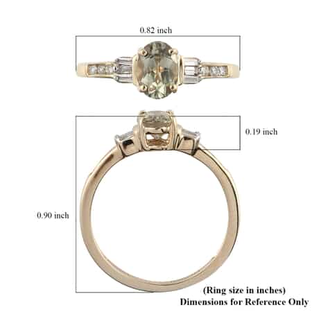 Luxoro 10K Yellow Gold Premium Turkizite and Diamond Ring (Size 8.0) 1.00 ctw image number 5