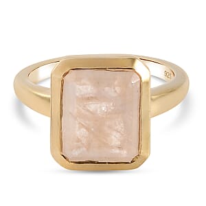 Rainbow Moonstone 5.50 ctw Ring in Vermeil Yellow Gold Over Sterling Silver (Size 10.0)