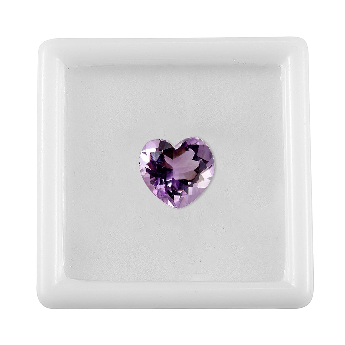 Rose De France Amethyst (Hrt 12 mm) 5.35 ctw Loose Gemstone