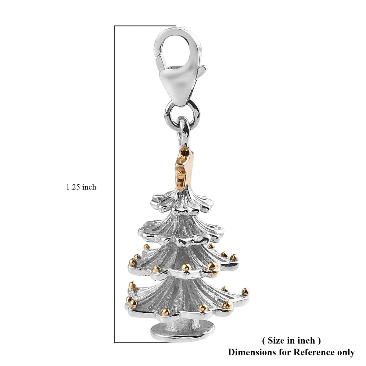 Christmas Tree Charm in 14K YG and Platinum Over Sterling Silver 4 Grams image number 3