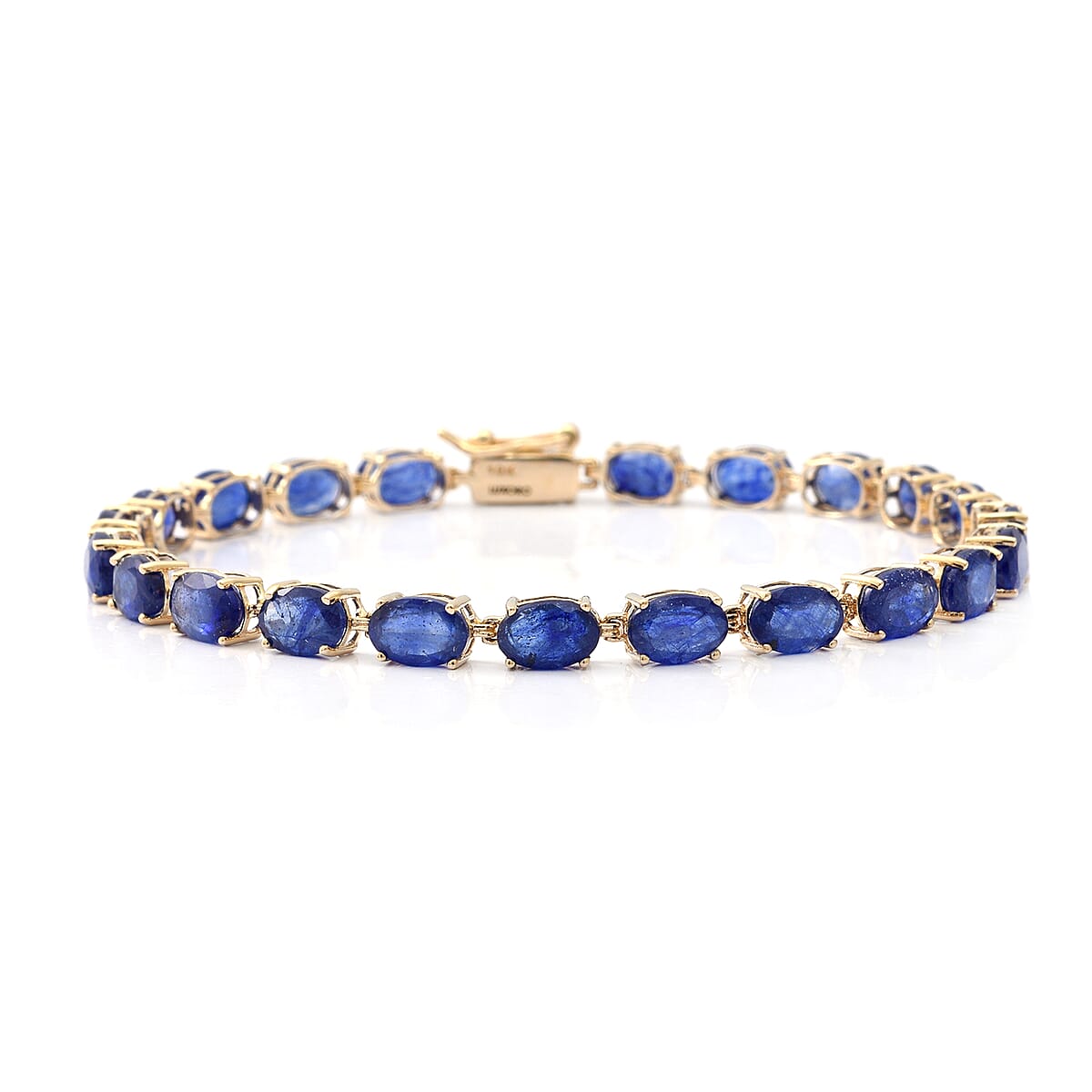 Luxoro 10K Yellow Gold AAA Masoala Sapphire (FF) Tennis Bracelet (6.75 In) 14.25 ctw image number 0