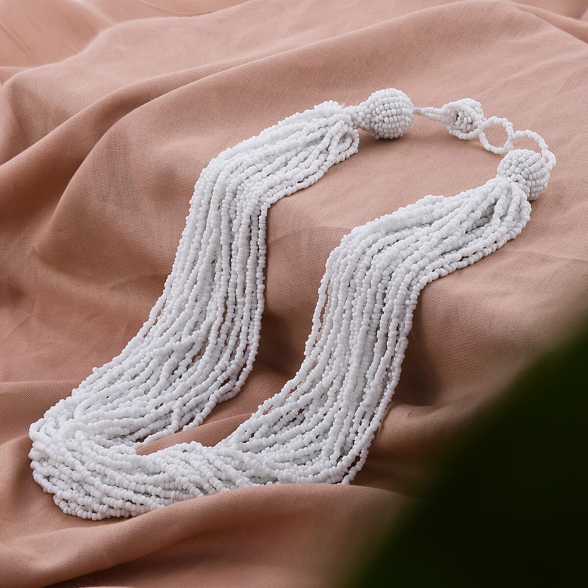 White Glass Seed Beads Necklace (Approx 22 Inches) image number 1