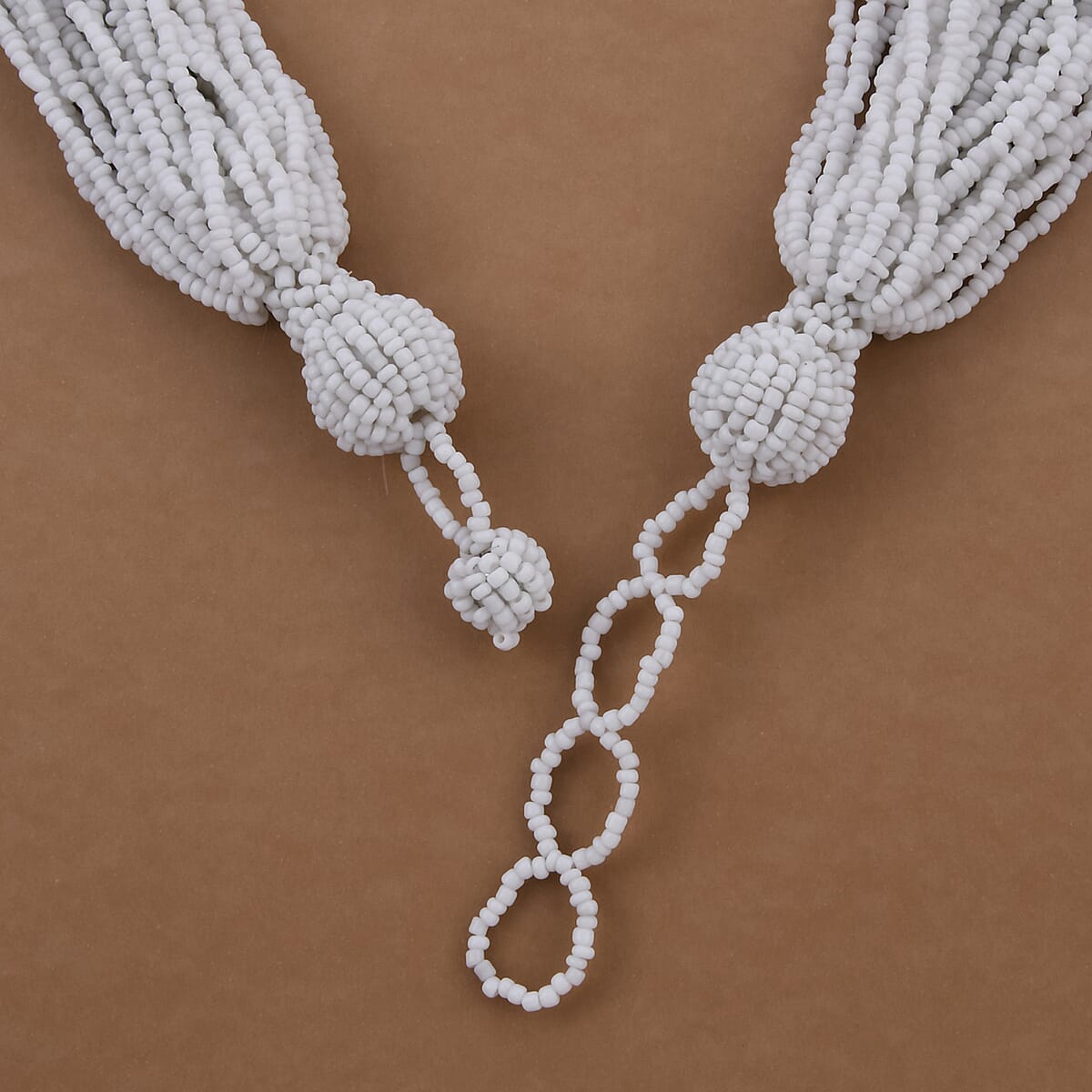 White Glass Seed Beads Necklace (Approx 22 Inches) image number 4