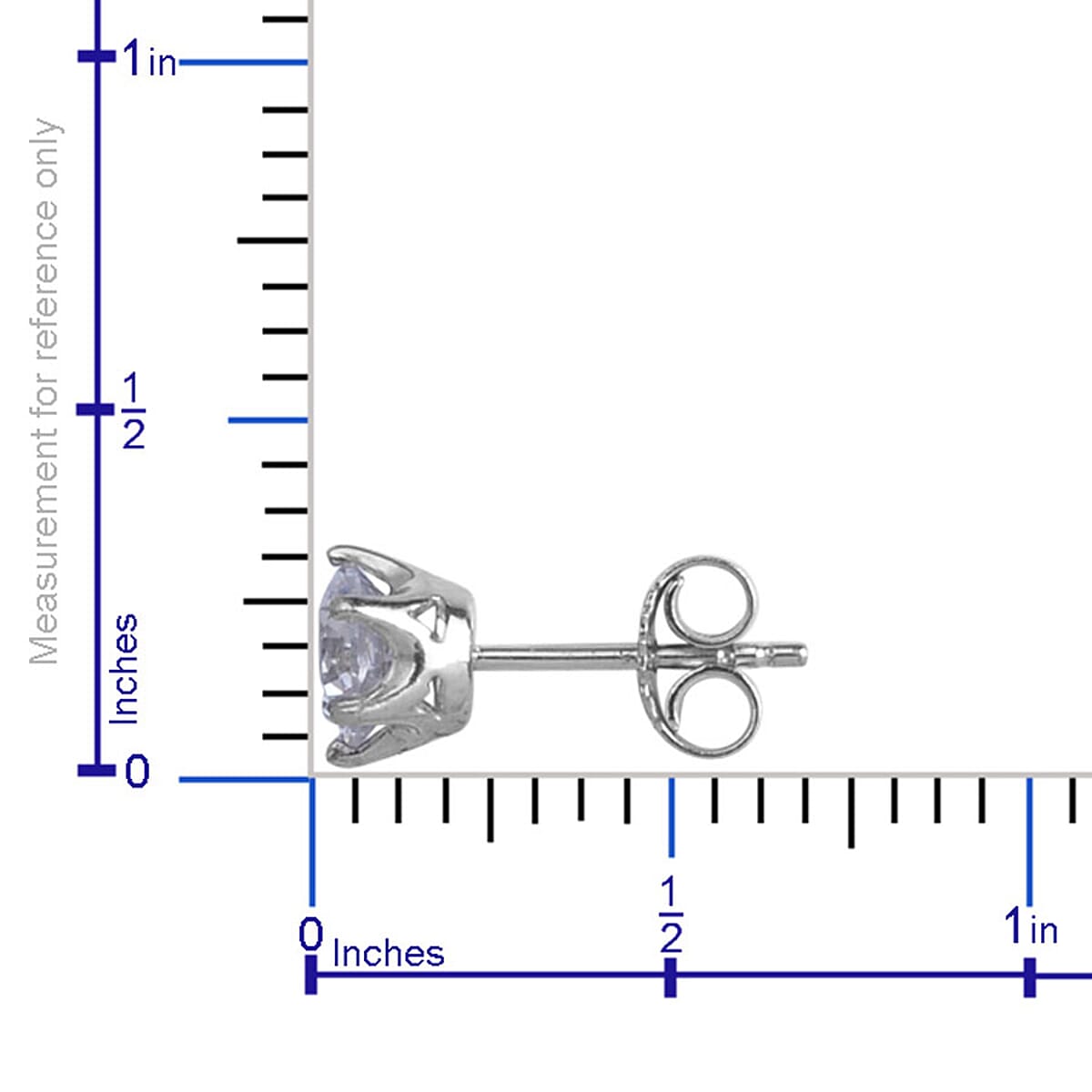 Made with Finest CZ Round Stud Earrings in Platinum Over Sterling Silver 3.00 ctw image number 1